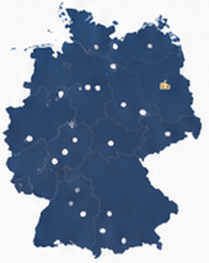 Deutschlandkarte mit Projektstandorten